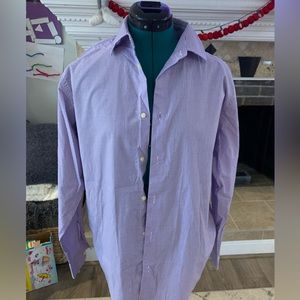 Chaps light purple checkered button up shirt